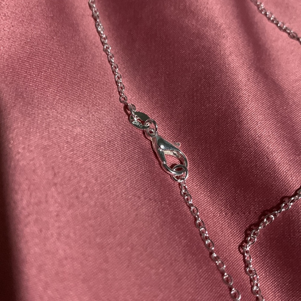 💘Sterling Silver White Sapphire Diamond Necklace💘 - Picture 7 of 7